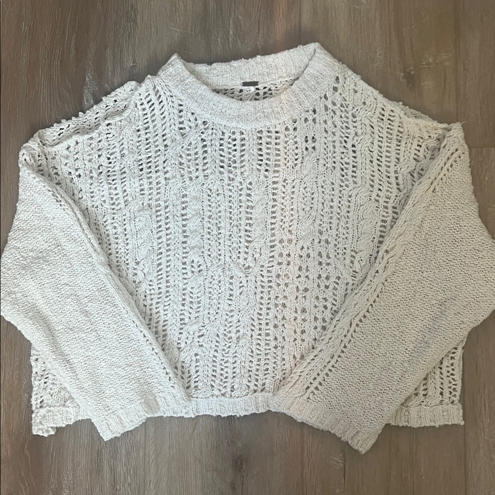 Free People Cream Knit Sweater